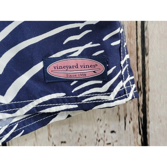 BF Men's Sz 35 Blue Vineyard Vines Swimwear Printed Shorts Swimsuit Swim Trunks - Picture 5 of 9